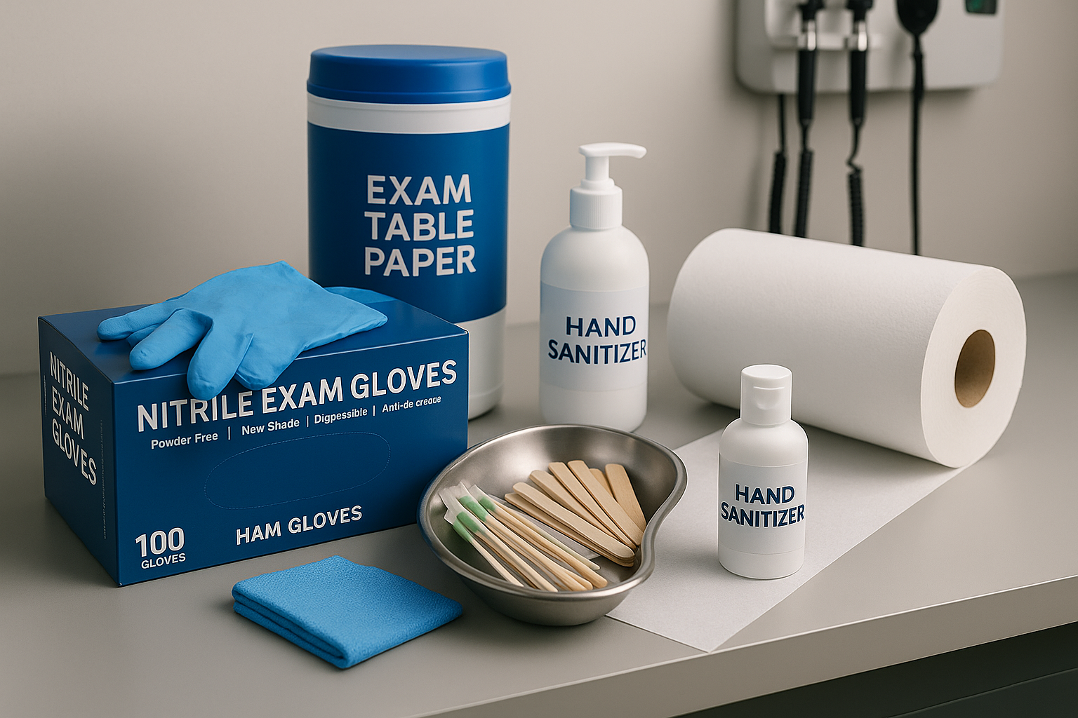 Clinic exam room supplies